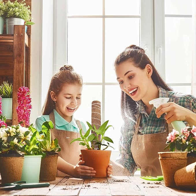 Decoroca 48.81 Inches Coir Totem Pole - 4 Pcs 16 Inchs Moss Pole Plant Stick with 100 FT Garden Twist Ties, for Monstera Plant Creepers Plant Support Extension, Climbing Indoor Plants