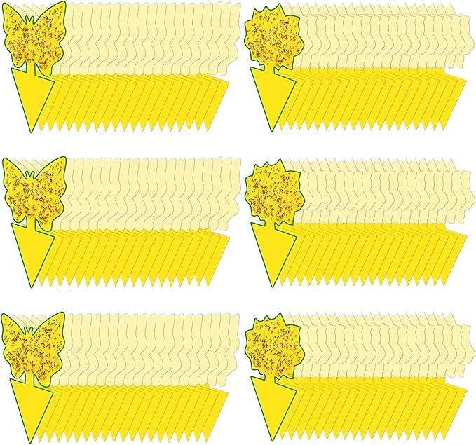 120 Pack Fungus Gnat Traps for House Indoor, Fungus Traps Fruit Fly Traps for Indoors Gnats Sticky Traps for Plants Yellow Sticky Traps for Gnats