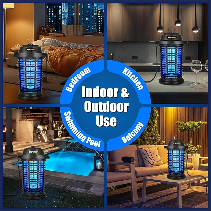 Bug Zapper, Mosquito Zapper Outdoor Indoor, Electric Fly Zapper, Fly Traps, 15W Light & 4200V Grid Fly Killer for Home, Backyard, Patio