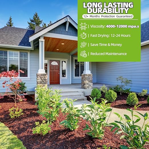 Mulch Glue 2 Gallon, Ultra-Stick Rock Glue for Landscaping, Gravel Binder Non-Toxic Rubber Mulch Lock Adhesive, Heavy Rain & Windproof for Gardens, Pea Gravel Stabilizer, Lasts up to 2 Year