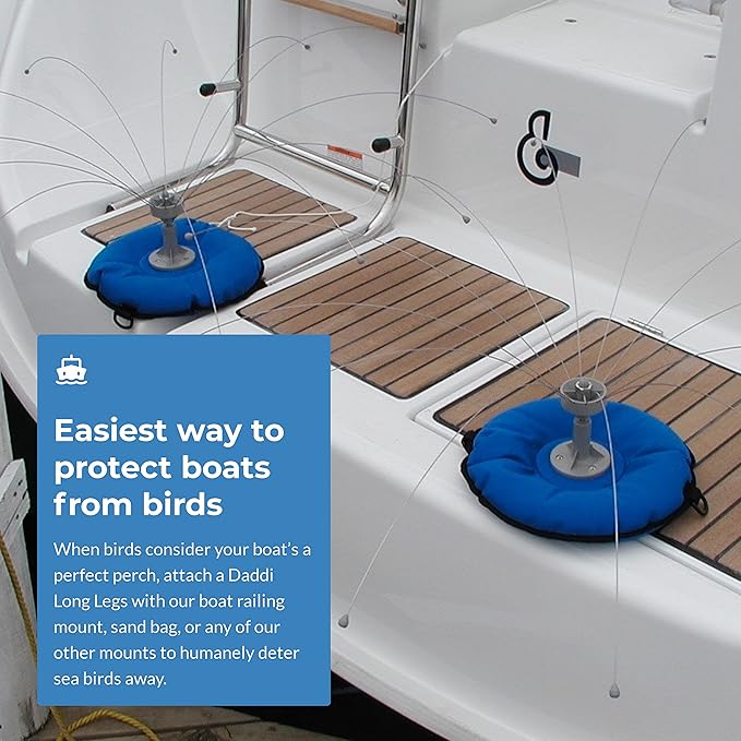 Bird Barrier Daddi Long Legs - 6 Ft | Scare Birds Away with Innovative Bird Spider Design | Bird Deterrent for Outside | Easy Installation on Roofs, Boats & HVAC Units | Durable Stainless Steel/Delrin