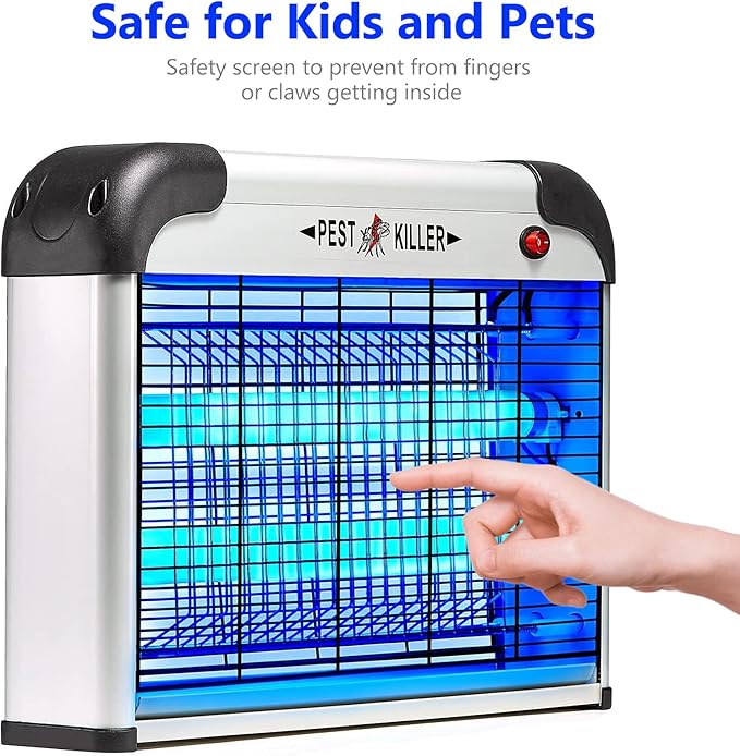 Indoor Bug Zapper Plug-in, Electric Mosquito Zapper Fly Killer, Powerful 20W Flying Insect Mosquito Repellent Lamp, Bug Light Trap Catcher for Gnat Fruit Fly Moth Pest Control w/ 2 Replacement Bulbs