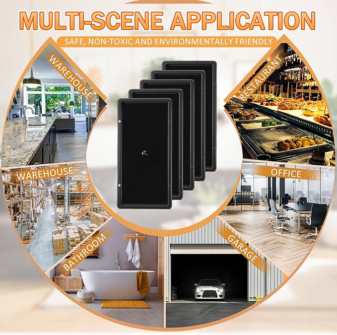 Qualirey 10 Pack 5x10 Sticky Mouse Traps Sticky Trap with 6 Pcs Fake Bait Mice, Enhanced Double Attraction Technology for Home, Office Indoor Outdoor Use