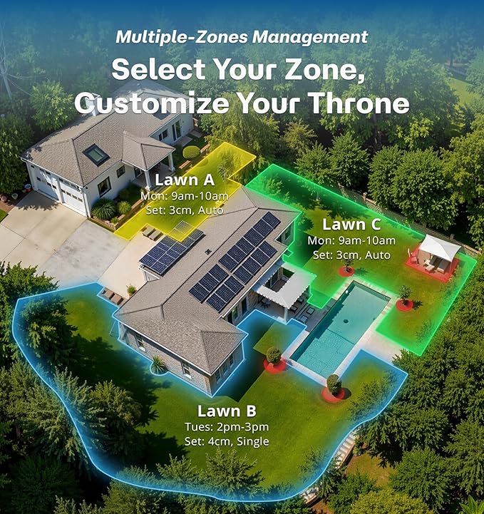 T1200Pro Robot Lawn Mower Wire Free, RTK+Vision Ride-on Edge Mapping Mowing for 0.35 Acre Yard, AI Obstacle Avoidance, APP Multi-Zone Management, Automatic Robotic Lawnmower Handle 20° Slope