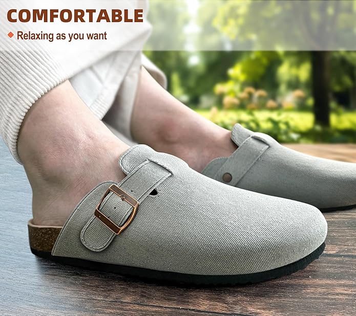 BULLIANT Comfort Clogs Slippers Sandals Nurse Work Shoes Unisex for Men Women with Cushioned Cork-Footbed