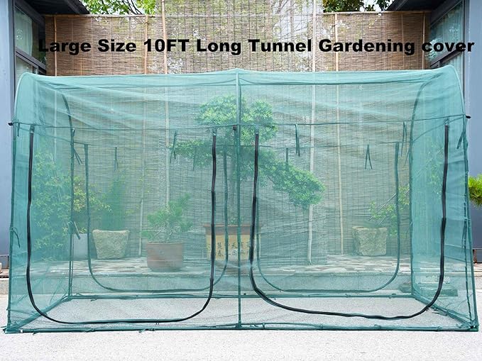 Poray Large Tunnel 10FTx6FT Plant Netting Cover, 6FT Tall Crop Cage Tomato Netting,Pest Guard Cover for Vegetables &Fruits,Durable Gardening Net for Plant and Animal