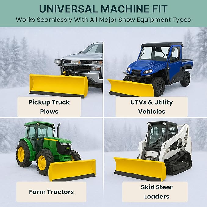 SIMOND STORE - Rubber Snow Plow Cutting Edge – Heavy Duty 96" x 8" x 0.39" Snow Plow Deflector Smooth & Surface-Safe Snow Clearing - Fit for ATV, Tractors,Skid Steers & UTVs Snow Pusher Cutting Edge