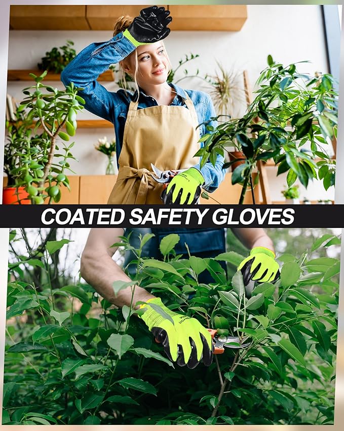 Maxcheck 54 Pairs PU Coated Gloves Bulk, Reusable Rubber Safety Gloves for Men Women Work Warehouse, Mechanic, Woodworking