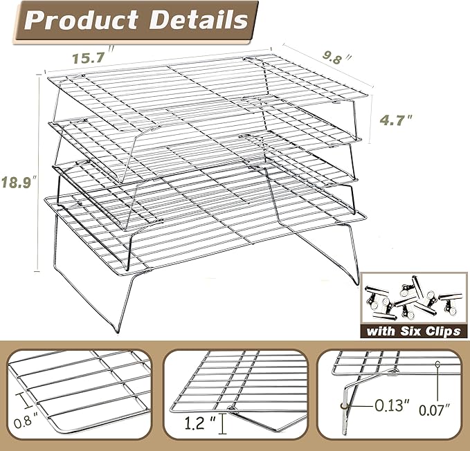 Sprouts Growing Rack 4-Tier 14 inch Shelf, Metal Foldable Plant Stand for Sprouting Tray Indoor, Seed Starting Tray Plant Shelf, Silver Rack for Kitchen Table Top Space Saving