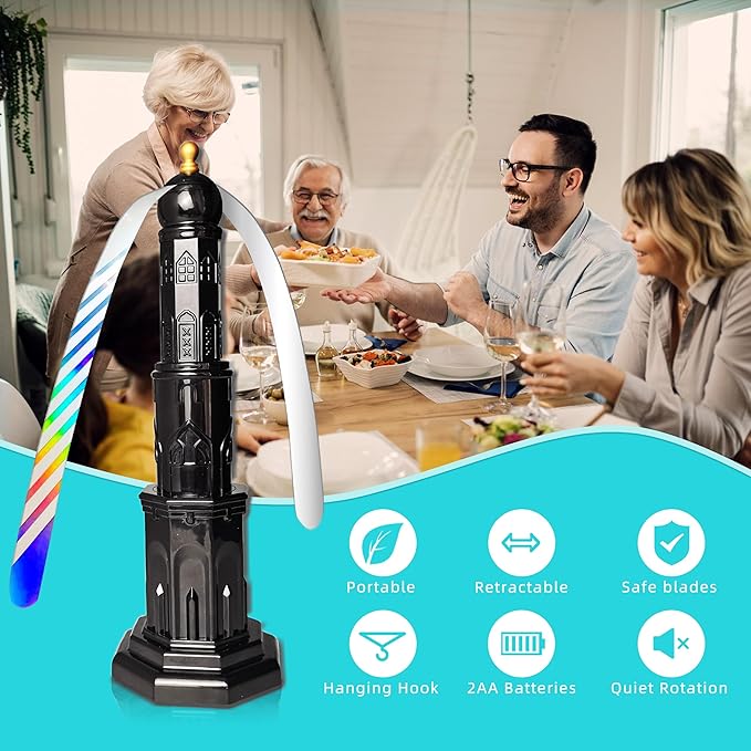 4pack Food Fan for Indoor Meals,Portable Fan for Restaurant,Party,Picnic,Outdoor Dinner(Black)