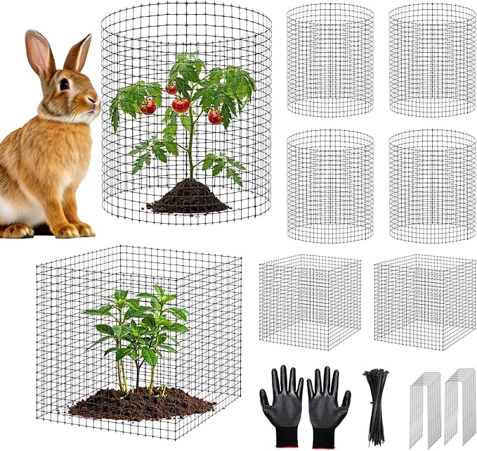 30 PCS Plant Protector from Animals, 10 Pack 12'' x 12'' Metal Plant Cages, Heavy Duty Garden Cage to Keep Animals Out,Garden Wire Mesh Protection from Rabbit Chicken Squirrel Tree,Vegetables,Flowers