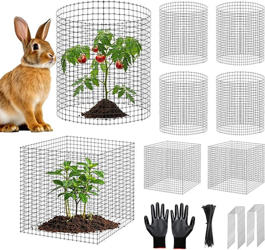 30 PCS Plant Protector from Animals, 10 Pack 12'' x 12'' Metal Plant Cages, Heavy Duty Garden Cage to Keep Animals Out,Garden Wire Mesh Protection from Rabbit Chicken Squirrel Tree,Vegetables,Flowers