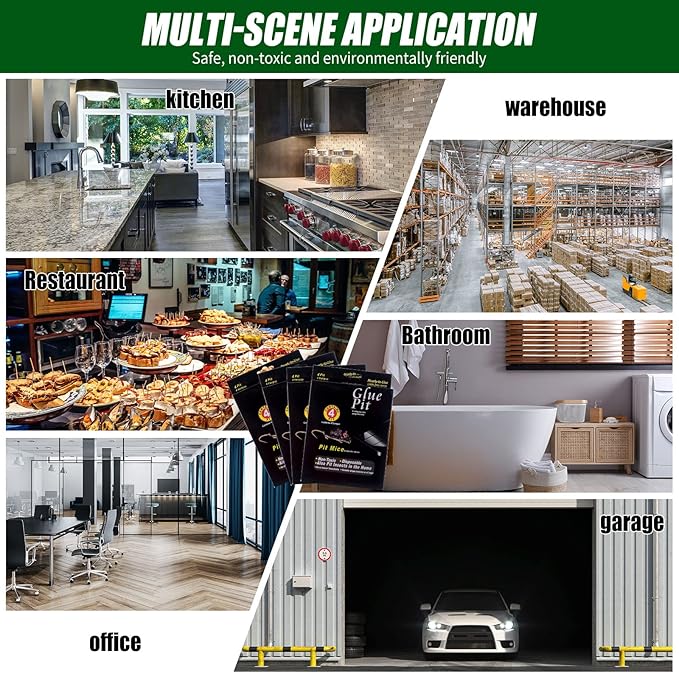 Qualirey 40 Pcs Baited Mouse Glue Traps Indoor for Home Adhesive Plastic Sticky Rat Traps Pads Bulk for House Pest Mice Rats Indoor Outdoor, Simple and Easy to Use (Black)