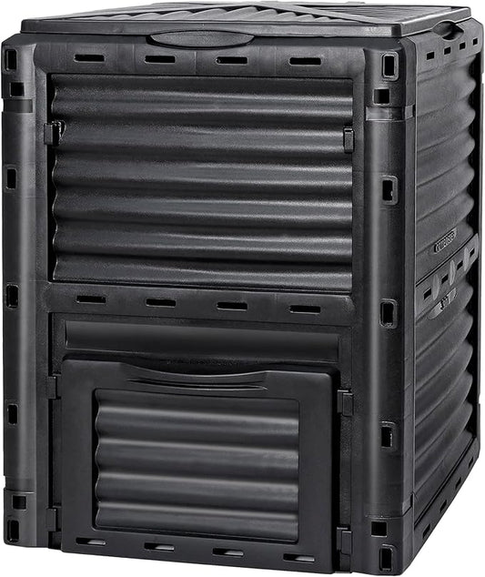 Large Garden Compost Bin, 80 Gallon (300L) Outdoor Composter Tumbler from BPA-Free Material for Fast Creation of Fertile Soil, Lightweight, Easy Assembly and Kitchen Waste Composting