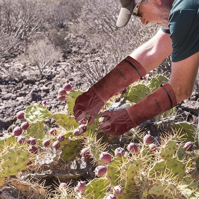 Long Gardening-Gloves Women/Men-Thorn proof Rose Pruning Heavy Duty Gauntlet-S