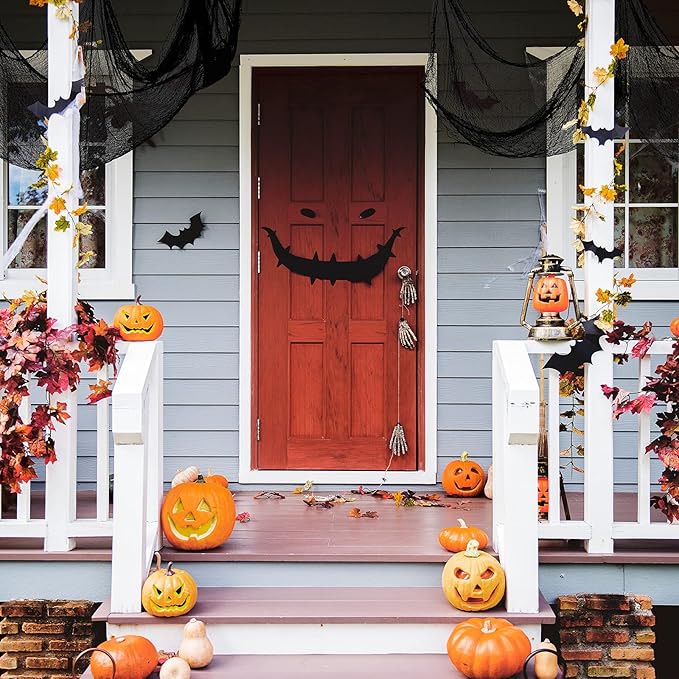 5Pcs Halloween Creepy Cloth Black 30×72inch - Halloween Decorations Clearance - Creepy Spooky Halloween Decorations Outdoor Indoor