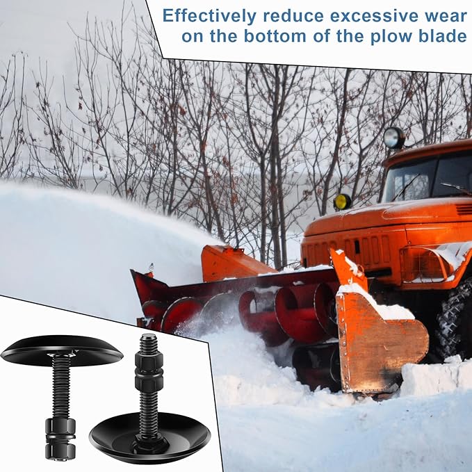 Gisafai 6 Pcs Snow Plow Skid Shoes Heavy Duty Snow Plow Blade Replacement for ATV Durable Snowshoe Replacement Parts Attachments and Accessories for ATV, Include Nuts, Washer