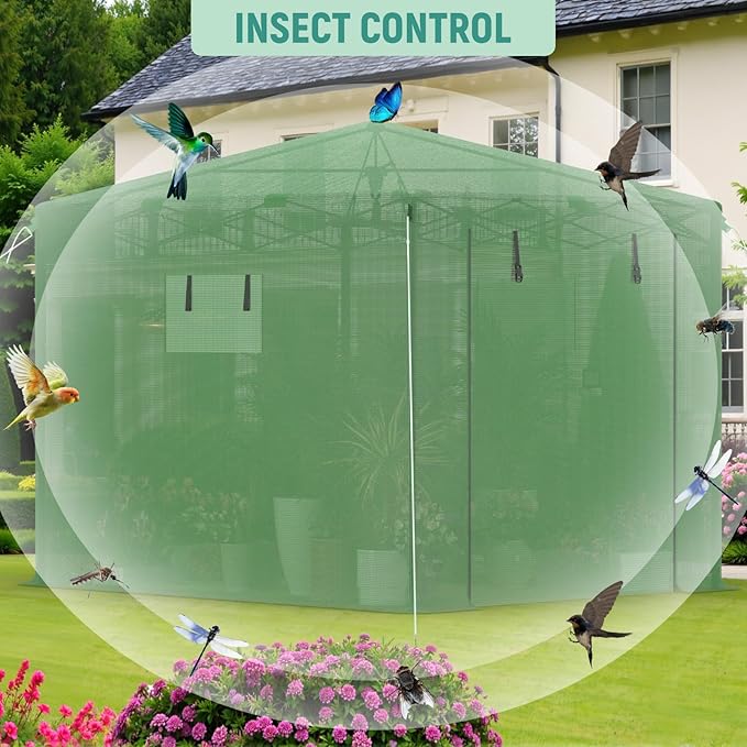 Pop Up Greenhouse 8x12FT, Pop Up Green House for Outdoors, Portable Greenhouses, Walk-in Greenhouses, Popup Greenhouse Kit, Easy Set Up