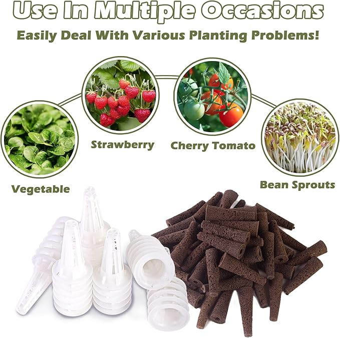 100 PCS Hydroponic Growing Kit Plant Seed Starter Pods Kit Replacement Grow Sponges Seed Suitable for Mushroom Grow Kit
