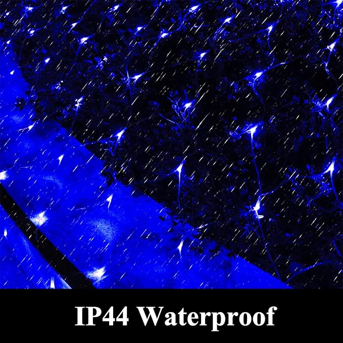 Net Light Christmas Lights Blue, 240LED Timer Tree Mesh Lights Outdoor Plug in Hanging String Lights for Xmas, Halloween, Garden, Walkway, Bushes Decor-9.8ft x 6.6ft(Blue)