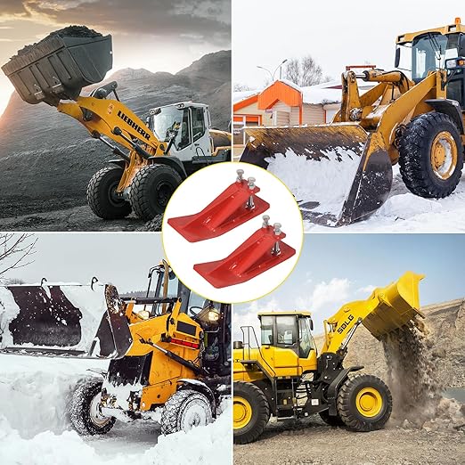 Tractor Bucket Protector, 2Pcs Ski Edge Protector Turf Tamer Double Lock Nuts and Bolts 4.5” Width Bucket Attachment Bucket Edge Anti-Skid for Snow Leaves Removal Spreading Gravel