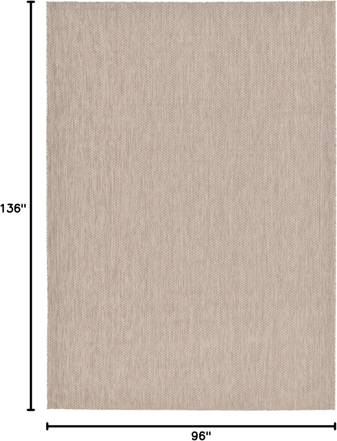 Unique Loom Collection Casual Transitional Solid Heathered Indoor/Outdoor Flatweave Area Rug (7' 10" x 11' 4" Rectangle, Beige/Ivory)