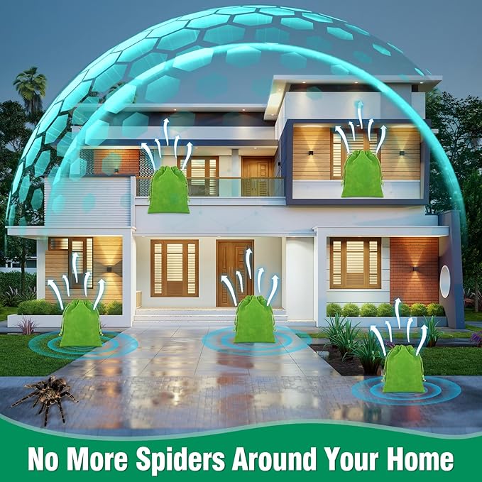 Spider Repellent for Indoor, 15 PCS Natural Spider Deterrent Pouches Peppermint Oil Spiders Roach Ant Away, Pest Control Spider Repellant Solution for House Garage Patio Attic, Family & Pet Safe