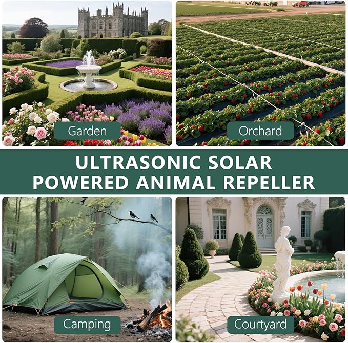 Mole Repellent Solar Powered, 8 Pack Waterproof Ultrasonic Gopher Vole Repellent Outdoor, Rat, Squirrel, Skunk, Repellent for Lawn Garden Yard