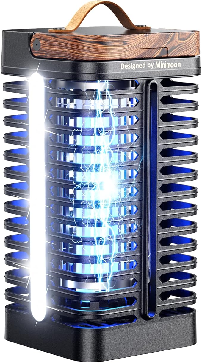 Minimoon Bug Zapper Outdoor with Dual LED Lights, 15W Mosquito Zapper 4200V Electric Fly Trap, Western Theme, IPX4 Waterproof, 5.9 Ft Cord, Fly Zapper for Backyard, Patio, Indoor