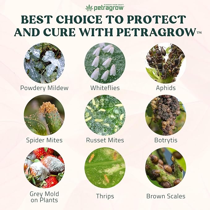 PetraGrow Crop Defender Leaf Guard Super Concentrate Pesticide, Miticide, Plant Fungicide, Insecticide for Indoor Plants, Spider Mite Spray, Powdery Mildew Spray for Plants - 1 Gal