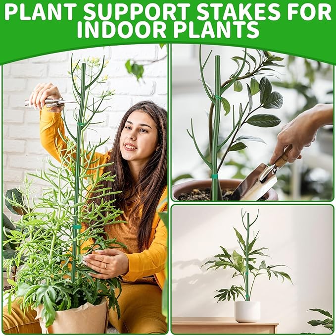 6 Pack Monstera Plant Support Stakes 27.56 Inch Stackable Plant Sticks Twigs Support Tall Plant Trellis for Indoor Climbing Potted Plants