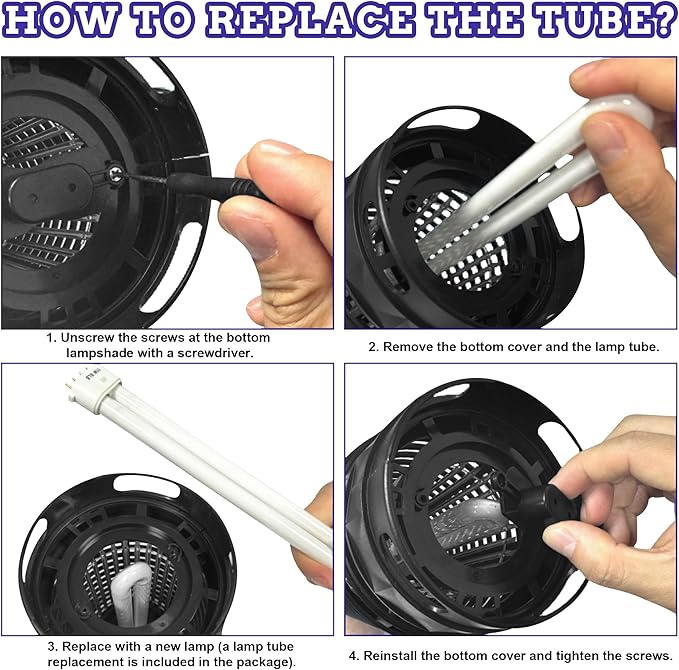 Electric Bug Zapper, 2500V Plug-in Mosquito Trap with Replaceable Sticky Pads & Lamp Tube, 365nm Lighted Hanging Insects Killer Attracting Moths, Gnats, Flies IPX4 for Indoor Outdoor Use