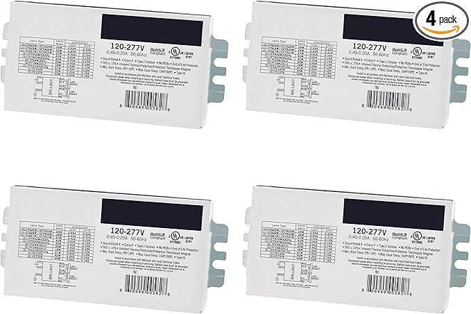 4 Pack - Replacement for Syvalnia QTP2X26CF UNV DM - 2-Lamp T4 Compact Fluorescent Ballast 26W High Power Factor (120/277V) Easy Installation