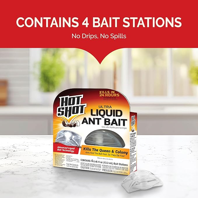 Hot Shot Ultra Liquid Ant Bait, 4 Count, 1 Pack