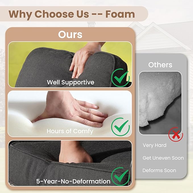 HOOOWOOO Outdoor Patio Furniture Set,5 Pieces Wicker Conversation Set,All Weather Couch Set with Swivel Chairs Solar Light Table 5 Seaters for Out Door Yard(Black)