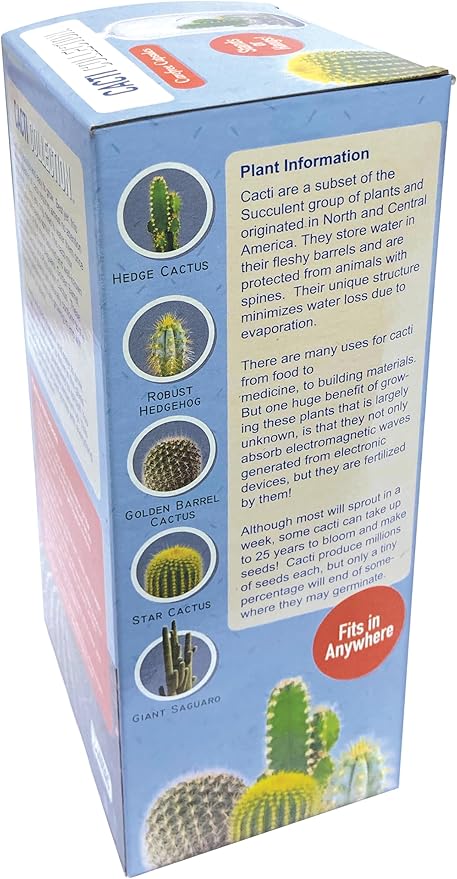 Cactus Terrarium Grow Kit by Unique Gardener - DIY Indoor Hanging or Standing Garden Starter Set with Complete Supplies, Easy to Grow Terrariums for Home Decor!