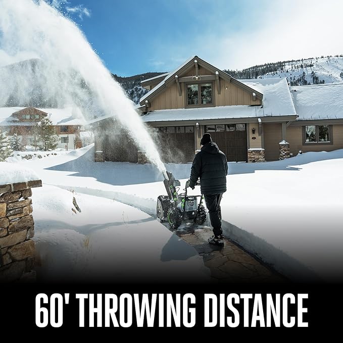 EGO Power+ 28" Electric Snow Blower, Cordless Self-Propelled 2-Stage, Includes (2) 56 V 12.0Ah Batteries and Dual Port Charger - SNT2807