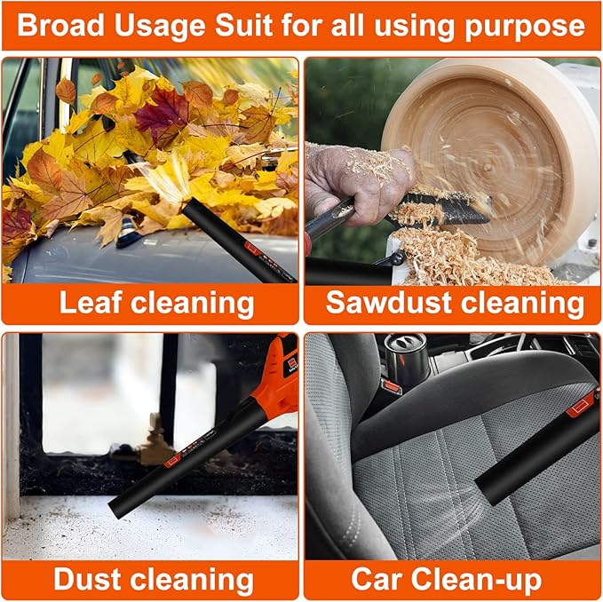 Cordless Leaf Blower,21V Handheld Electric Leaf Blower with 2 x 2.0Ah Battery & Charger, Lightweight Battery Powered Leaf Blower for Lawn Care, Patio, Yard, Sidewalk,Snow Blowing