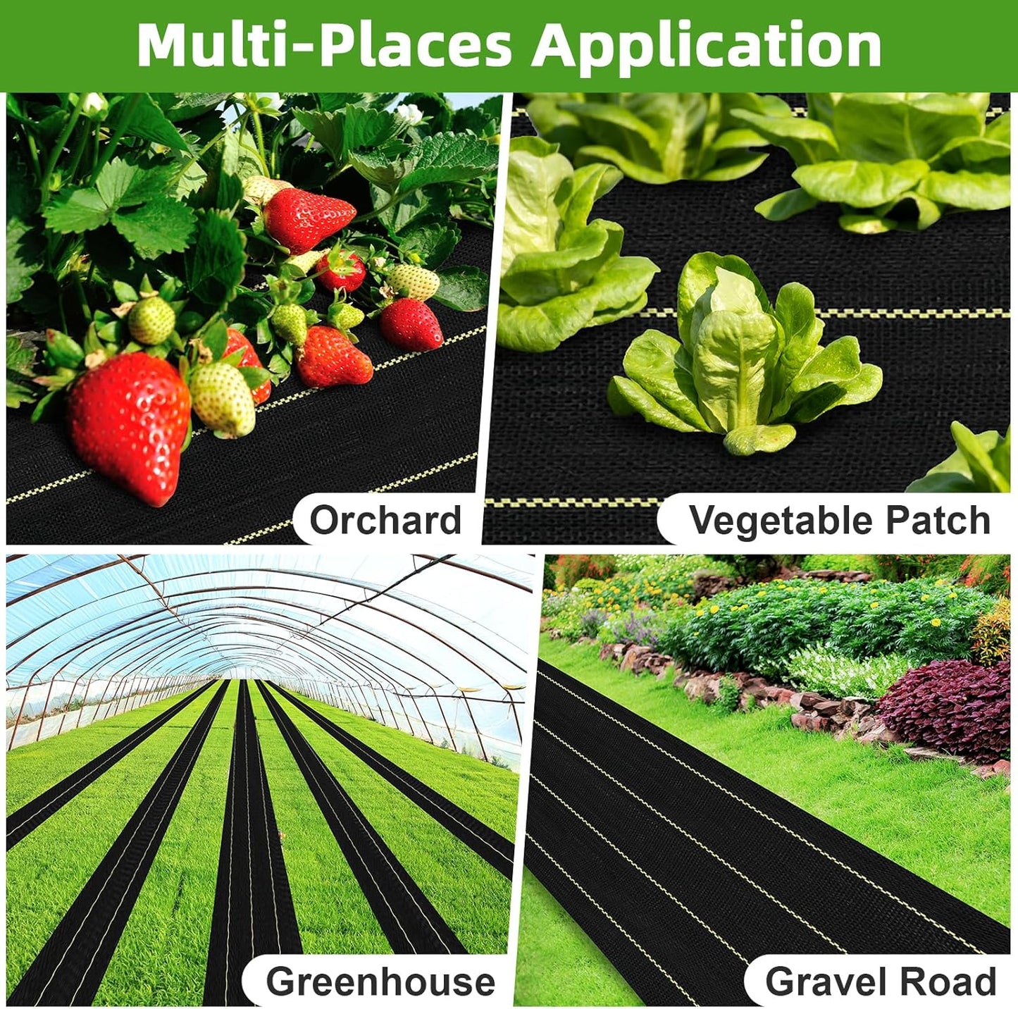 Shade&Beyond 3ftx100ft Weed Barrier Fabric 3.5oz Heavy Duty Landscape Fabric with Superior Permeability Weed Control, Garden Woven Ground Cloth with Staples