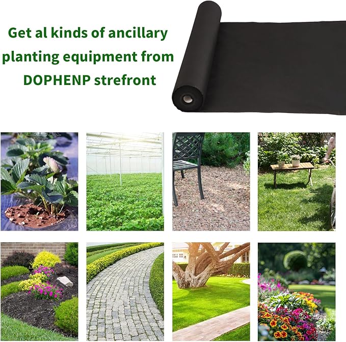 Non-Woven Weed Barrier Landscape Fabric, Durable Heavy-Duty Weed Removal Block, Easy to Set, Excellent Weed Control (3.2 oz) (3.2FT*320FT)
