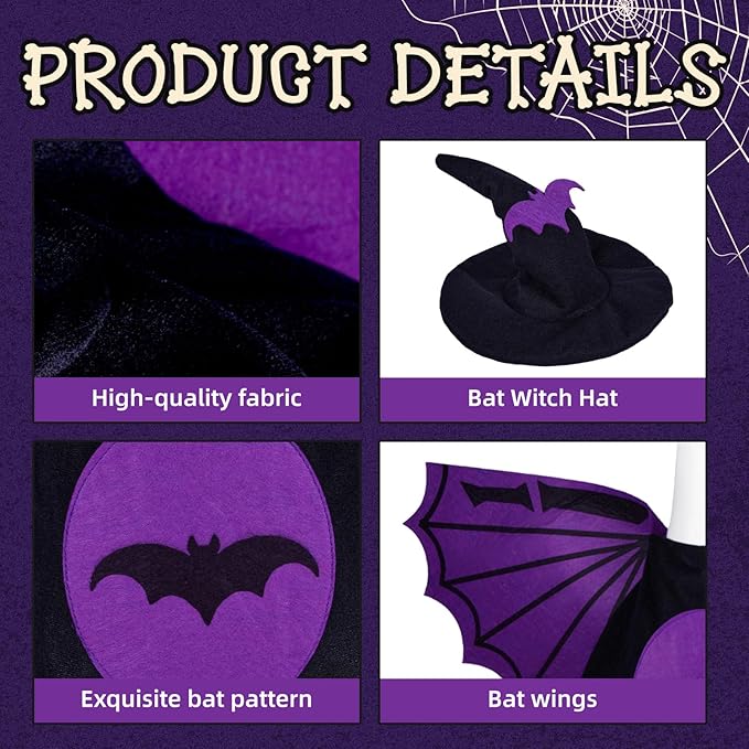 Halloween Bat Porch Goose Outfits 23inch Plastic Cement Goose Statue Costume, Fall Lawn Geese Sculpture Clothes for Garden Yard Patio Party Decoration