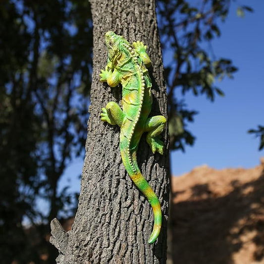 Garden Lizard Statue Simulation Lizard Statue Decorative Resin Animal Sculpture Outdoor Garden Yard Lawn Art Deco Gift 10.24 inch Hand Painted