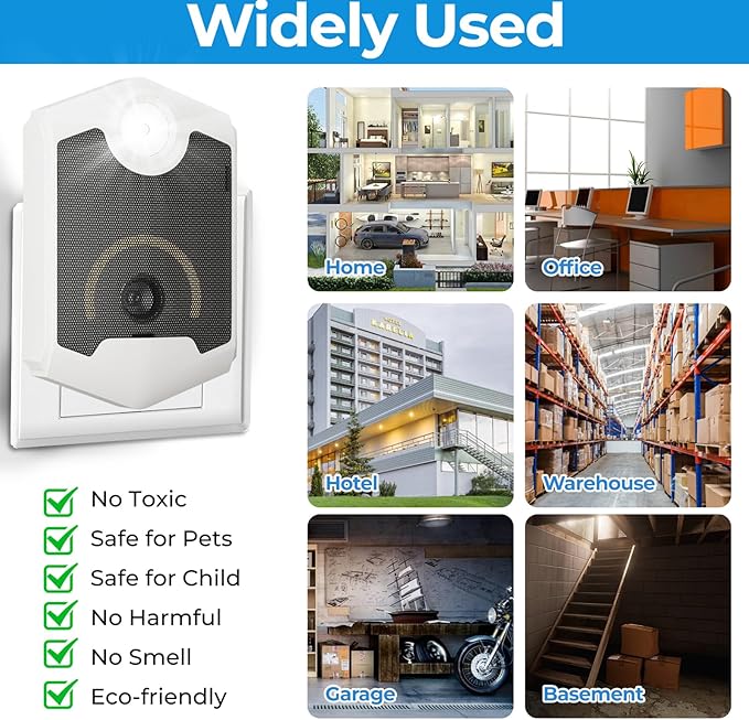 Ultrasonic Pest Repeller, Electronic Repellent Plug-in with Night Light & Flashing, Repel Mice, Rats, Roaches, Ants, Spiders, Mosquitoes, Bugs, for Home, Kitchen, Garage, Office, Warehouse - 2 Pack