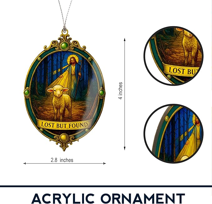 Lost But Found Christian Ornament – Christian Ornament – Religious Gifts – Bible Decor – Christmas Ornament – Suncatcher Effect Window Hanging – Car Hanging