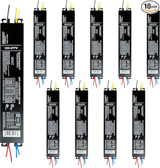 OHLECTRIC 10 Pack - Replacement for Sylvania Ballast QTP4X32T8/UNV ISN-SC, Philips ICN-4P32-N, Keystone KTEB-432-UV-IS-N-P, for 4 Fluorescent T8 Lamps - 120-277V - 32 Watt