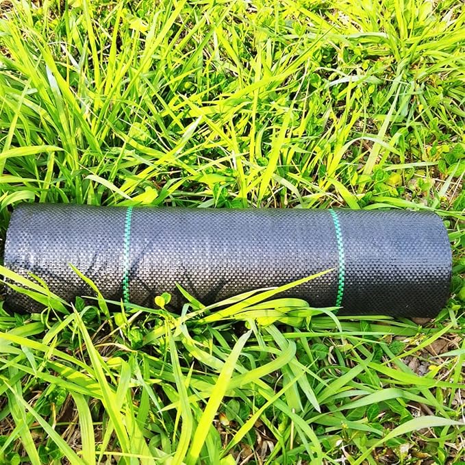 Garden Weed Barrier Landscape Fabric,Weed Block Fabric Heavy Duty 3.2OZ,Woven Mulch for Landscaping Ground Cover Weed Control Fabric, Black Garden Bed Liner (1.4ft x 50ft)