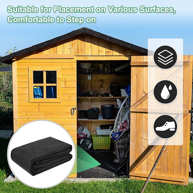 Outdoor Storage Shed Mat, 7x8.2 FT Waterproof Small Shed Flooring Mat for Patio Furniture Floor Protecting from Wear/Liquid/Dust/Oil, Non-Slip Carport Pad [Grey]