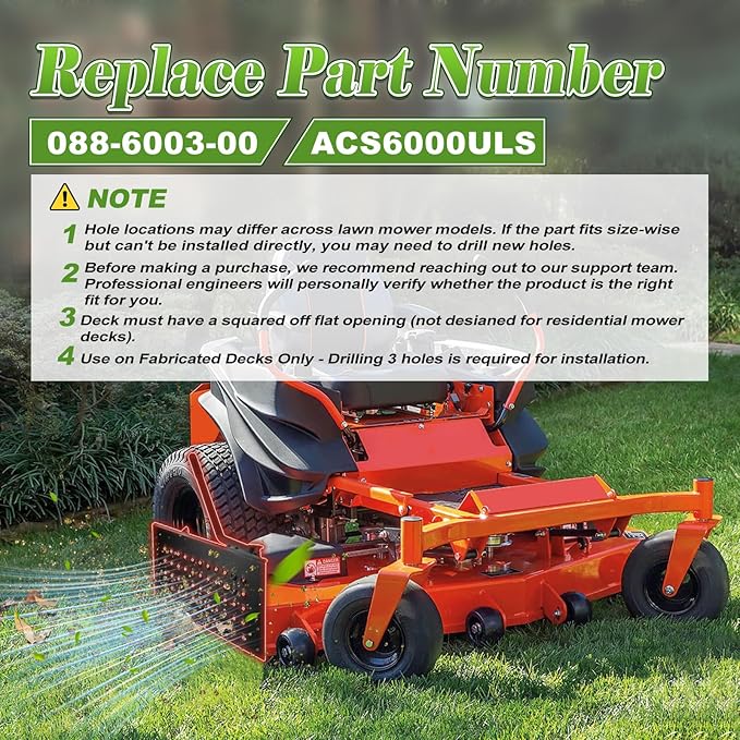 ACS6000ULS Advanced Chute System Compatible with Most Zero Turn Mowers. Chute Blocker Replace Part Number 088-6003-00, 088600300
