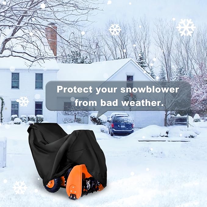 726015 Snow Blower Cover Tarp,Universal Heavy Duty 2-Stage Snowblower Cover Compatible with Ariens,EGO,Honda,Ryobi Cub Cadet,Troy Bilt,Snow Joe,Toro and PowerSmart Outdoor Snow Thrower Cover,Black