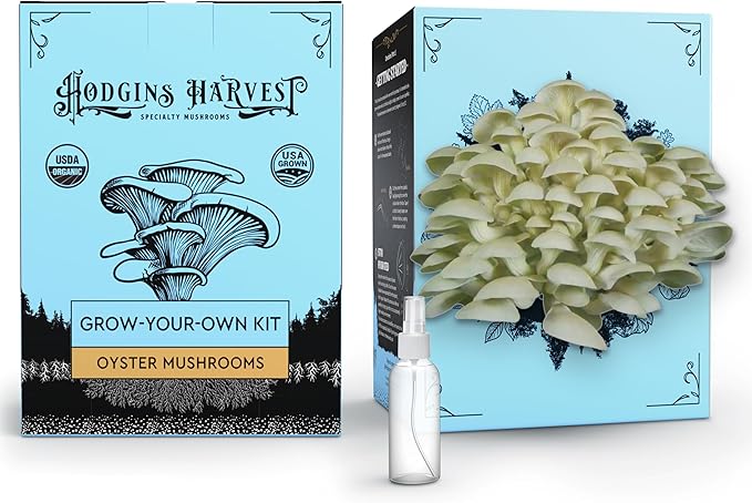 Oyster Mushroom Grow Kit | USDA Certified Organic | Grow Your Own Delicious Gourmet Mushrooms at Home